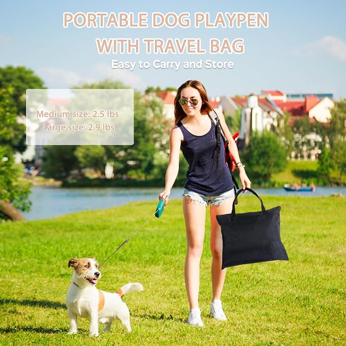 XRG Foldable Dog Playpen with Pad,Indoor Cat Kennel M(31.5"x23.6"x21.7") | Portable Dog Crates with Upgrade Breathable Mesh，Sturdy Cat cage Indoor & Outdoor for Rabbit or Small Animals，Beige