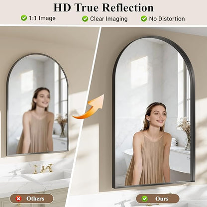 Arch Bathroom Mirror, Tempered Glass Decor Mirror