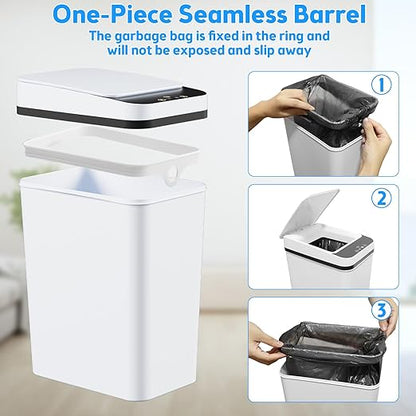KOEYLE 2 Pack 2.2 Gallon Automatic Touchless Garbage Can, Small Motion Sensor