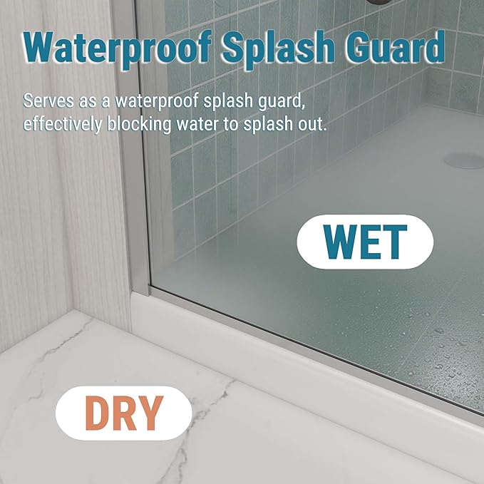 Sunrosa 36"×76" Shower Glass Panel, 8mm Thick Shower Screen, Brushed Nickel