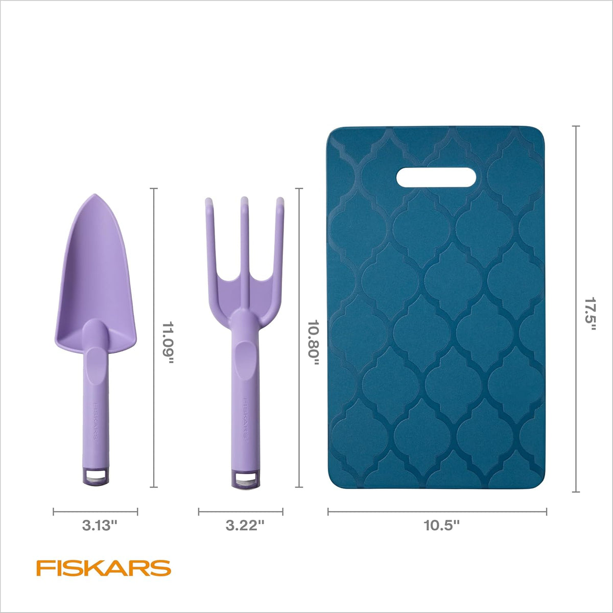 Fiskars Knee Pad, Trowel, and Cultivator Set, Explore Collection