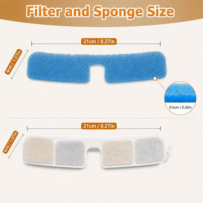RPZ Dog Water Fountain Filter Replacement, 5 Pack for 9L Pet Fountain | Activated carbon and PP cotton filters with sponges help keep dog fountain water clean and fresh