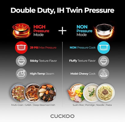 CUCKOO Twin Pressure Rice Cooker 6-Cup Uncooked / 12-Cup Cooked