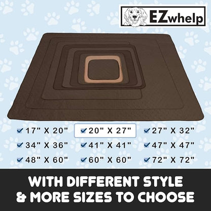Reusable Dog Pee Pads, Washable Waterproof Puppy Training Pad 20x27 | Washable waterproof pee pads for dogs & puppies. Super absorbent, leak-proof, reusable 100+ washes with rounded corners.