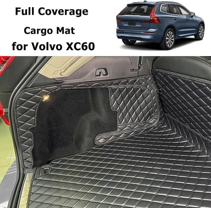Cargo Mat Compatible with 2018-2026 Volvo XC60 Trunk Mat (and Rear Left and Right Side Panels) Cargo Liners for XC 60 All Weather Anti-Slip