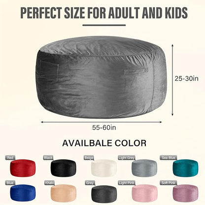 HABUTWAY Bean Bag Chair: Giant 6' Memory Foam Furniture Bean Bag Chair with Microfiber Cover - 6Ft,Grey