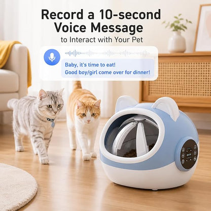 RFID Smart Pet Feeder with Dual Collar Tags – Automatic Food Bowl with Scheduled Feeding Times, LCD Display, Voice Recorder, Supports Wet & Dry Food for Multi-Pet Households