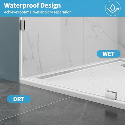 Shower Glass Panel, 30.5" W x 78.75" H Fixed Shower Screen Panel