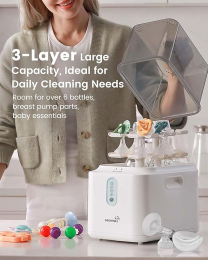 Grownsy 3 Layers Large Capacity Bottle Sterilizer and Dryer, 45% Faster