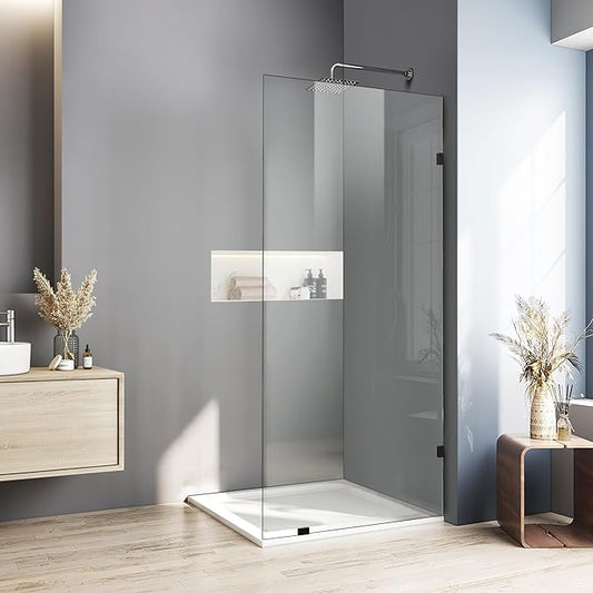 30.5" W x 78.75" H Shower Screen, Fixed Frameless Shower Glass Panel