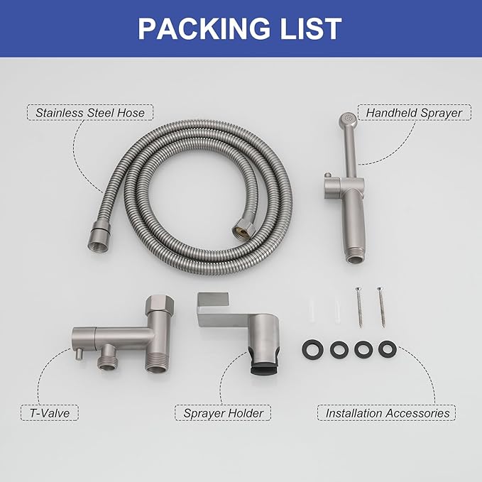 Brushed Nickel Handheld Bidet Sprayer Attachment