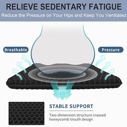 Helishy 20" Gel Seat Cushion for Long Sitting(Jumbo&Thick) – Office Chair Cushion – Wheelchair Cushions for Pressure Sores – Non-Slip Desk Chair Car Seat Cushion Driving – Sciatica & Back Pain Relief