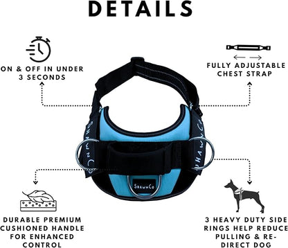 ShawnCo Essential Pro Dog Harness, No-Pull Pet Vest with 3 Leash Clips and Removable, Reflective Side Patches, Adjustable and Padded Harness for Small, Medium and Large Dogs (Mustang Red, M)