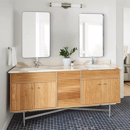 ANDY STAR 30"x48"Chrome Bathroom Mirror, Large Wall Mirror