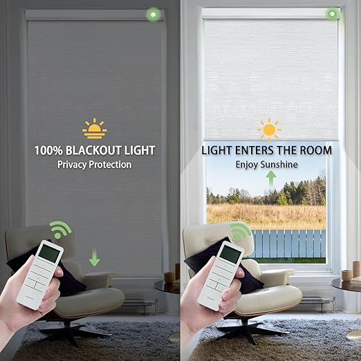 Motorized Blinds with Remote, Automatic Shades Work with Alexa/Google/Apple Home