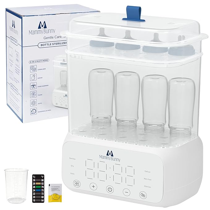 Mammy Bunny 3-in-1 Baby Bottle Sterilizer and Dryer – 6 Smart Modes
