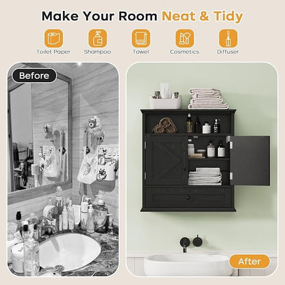 Bathroom Wall Cabinet, Wall Mounted Medicine Cabinet