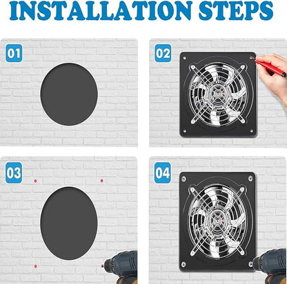 Aydomer Exhaust Fan 78W Through-wall installation Ventilation Fans 110V Exhaust