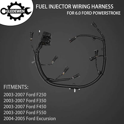 FICM Engine Fuel Injector Complete Wiring Harness | for Ford 6.0L Powerstroke Diesel | 2003-2007 F250 F350 F450 F550, 2004-2005 Excursion | Replace# 5C3Z-9D930-A, 5C3Z9D930A