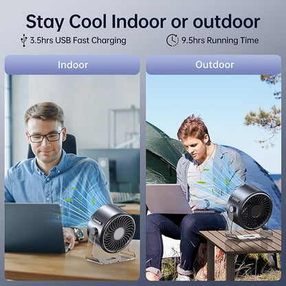 Coolhill USB Desk Fan for Bedroom: 100 Speeds Digital Display Quiet Table Fan