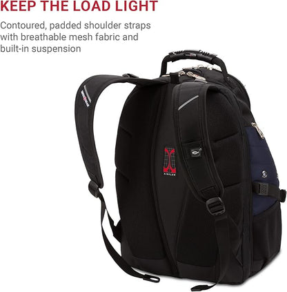 SWISSGEAR 1900 ScanSmart TSA Laptop Backpack Fits 17 Inch Laptop with RFID Protection and Tablet Pocket, Blue/Black, 19-Inch