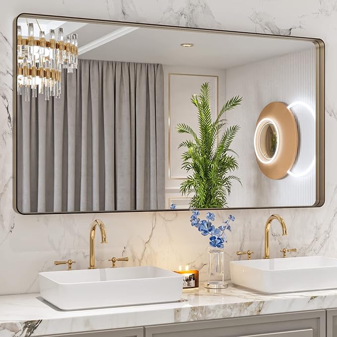 LOAAO 55”X30” Bronze Bathroom Mirrors