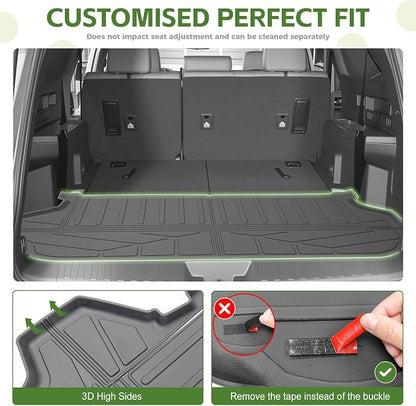 Trunk Mat for 2025 2026 Toyota 4Runner 7 Seats Gas, Rear Cargo Mat All Weather TPE Protector Trunk Liner Accessories(Not for Hybrid EV/i-Force MAX)