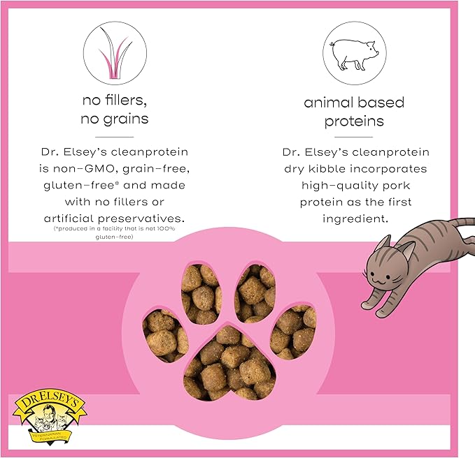 Dr. Elsey's cleanprotein Pork Cat Kibble 2 lb. Bag