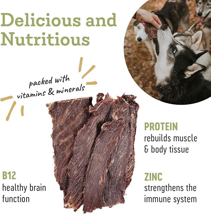 Farm Hounds - Beef Jerky - Premium Natural Jerky for Dogs - Made from 100% Humanely Raised Cattle - Break-to-Size - Great for Training & Treats - No Added Fillers - Made in USA - 3.5 oz - 1 Pack
