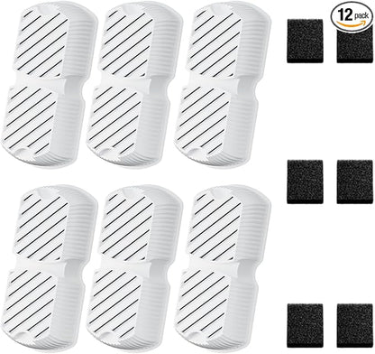 GROOKPET Dog Water Fountain Filters: 12 Dog Fountain Filters - Pet Water Fountain Filters Replacement - Including 6 Filters + 6 Sponges - Suitable for GROOKPET Dog Water Fountain for Large Dogs