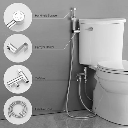 Chrome Handheld Bidet Sprayer Attachment