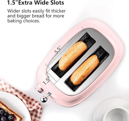 Roter Mond 2 Slice Toaster Retro Stainless Steel