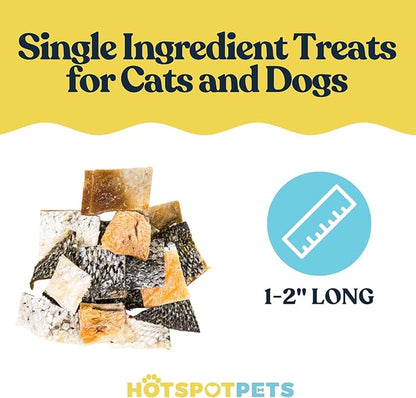 hotspot pets Freeze Dried Salmon Skin Chips for Cats & Dogs - Reasealable 1lb Big Bag Single Ingredient All Natural Omega 3 Benefits, Salmon Chips - Perfect for Training, Topper or Snack