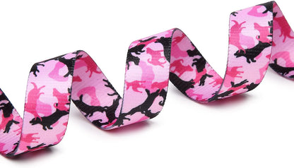 Mercano Adjustable Dog Collar - Special Design Patterns, Soft Nylon Comfortable Sturdy Pet Collar for Small Medium Large Dogs (L, Dog Camouflage Pink)