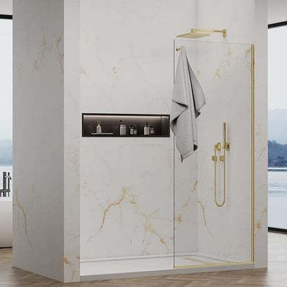Shower Screen, 3/8" Tempered Glass, Shower Wall Panels, Fix Shower Glass Screen