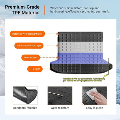powoq Trunk Mat Compatible with 2022-2026 Hyundai Tucson Cargo Liner TPE Trunk Liner (Fit with Optional Bose Premium Audio System) Replacement for 2022-2025 2026 Hyundai Tucson Accessories (Trunk Mat)