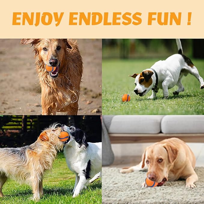 Natural Rubber Sound-Sounding Sog Toy Balls,Dog Toy Ball, with a Groove Design That is Resistant to Bites, Has a High Bounce, Dog Training Interactive Pet Toy, Relieving Pet Anxiety,（small size）2Pack