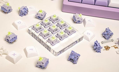 EPOMAKER Gaming Keyboard Switches, 35 PCS, Linear/Tactile Switch, 5-Pin Pre-Lubed Switch, Creamy Switches, Compatible with MX Keycaps for Mechanical Keyboard (Wisteria V2, Linear)