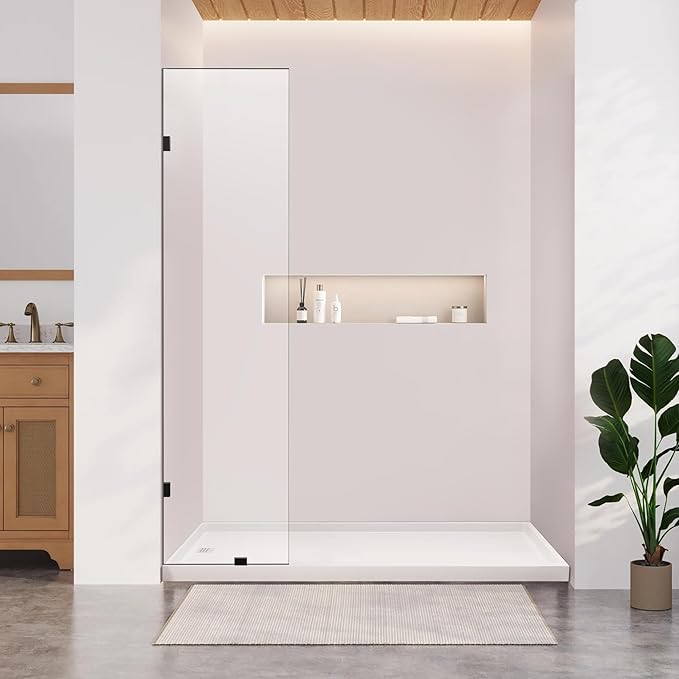 23" W×78.75" H Shower Glass Panel, Fixed Frameless Shower Screen
