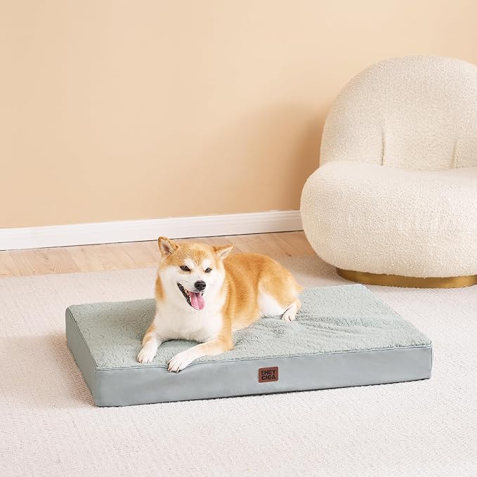 EHEYCIGA Orthopedic Dog Bed Extra Large with Removable Washable Cover, 50IN | Egg Crate Foam Support, Durable Oxford fabric, Non-Slip Bottom, Machine Washable, Soft Waterproof Plush Pet Bed Mat For Crate