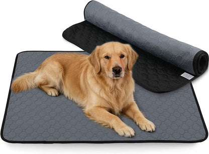 Washable & Reusable Pee Pads for Dogs, 2 Pack, 28 x 40 Inch | Super Absorbent, Waterproof TPU, Machine Washable & Reusable, Non-Slip Bottom, Floor Protection