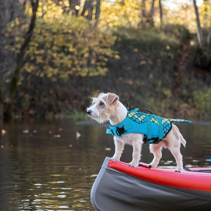 Mermaid Dog Life Jacket - Lightweight Dog Swimming Vest, High Buoyant, Blue, L