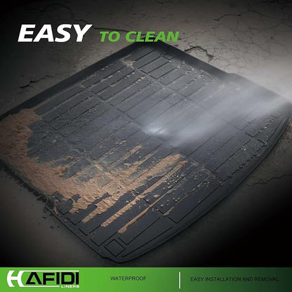 Floor Mats & Cargo Liner Custom for Volvo S60 2019-2025(Not for Recharge) All Weather Protection TPE Heavy Duty Non-Slip Automotive Floor Liners Fits Full Set Accessories, Black