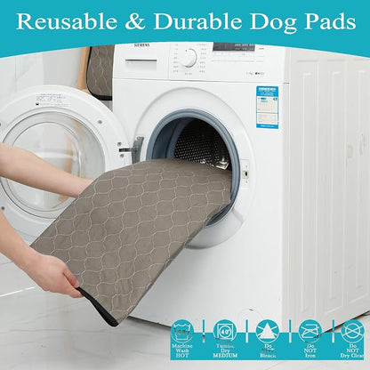 Bunlitent Washable Pee Pads for Dogs, 36x48, 5 Pack, Reusable Puppy Pads | Reusable, Quick Dry, Anti-Slip, Large, Waterproof, Whelping Pad for Pet, Playpen, Incontinence, Housebreaking, Brown