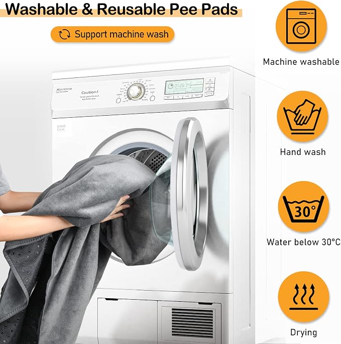 LOOBANI Washable Pee Pads for Dogs, 1 Pack Non-Slip and Leak-Proof,82"x102" | Super Absorbent Reusable Puppy Pads, Machine Washable, Extra Large Whelping Pads for Crate, Playpen, Floor, Housebreaking