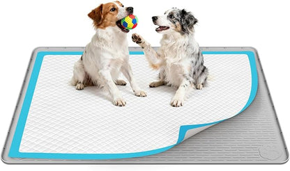 40"x28" Pee Pad Holder for Dogs Puppy Pad Holder Grey | Silicone Pee Tray for Dog Training Floor Protection Raised Edge Dog Potty Tray, No Pee Pads
