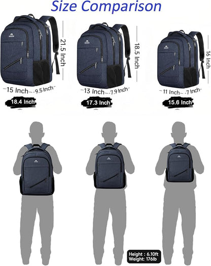 MATEIN Extra Large Laptop Backpack for Men, 50 L Travel Carry On TSA Approved Backpack with Trolley Sleeve, Waterproof Business Work Bag Fits 18.4 Inch Computer Notebook, Dark Blue