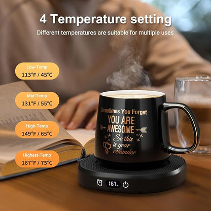 Coffee Mug Warmer & You are Awesome Mug Set, Electric Cup Warmer