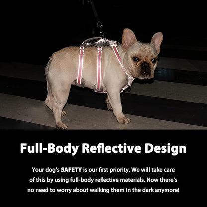 Escape Proof Dog Harness, Secure Dog Harness No Escape, Fully Reflective Harness with Handle, Breathable, Durable, Adjustable Vest for Medium Dogs Walking,and Running Gear (Red,M)