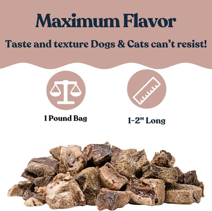hotspot pets Freeze Dried Pork Liver Treats for Cats & Dogs - Made in USA (1 Pound Value Bag) Single Ingredient, High Protein, All Natural, Grain-Free - Perfect for Training, Topper or Snack